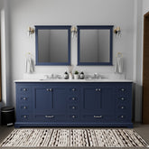 Navy Blue Double Bath Vanity 84 in. W x 22 in. D, and 34 in. Mirrors