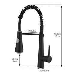 LED Commercial Kitchen Faucet with Pull Down Sprayer, Single Handle Single Lever Kitchen Sink Faucet