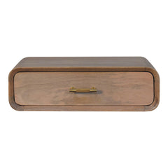 Solid Wood Sonoma T-Bar Wall-Mounted Nightstand, 1-Drawer, Light Brown