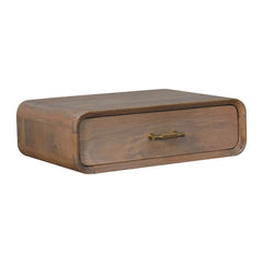 Solid Wood Sonoma T-Bar Wall-Mounted Nightstand, 1-Drawer, Light Brown