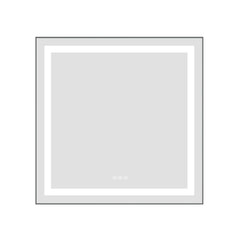 30 x 30 Inch LED Bathroom Mirror with Front and Backlight, Wall Mounted Vanity Mirror with Aluminum Frame, Anti-Fog, Memory, 3 Colors, Stepless Dimmable