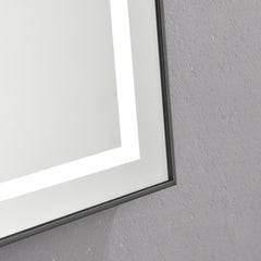 30 x 30 Inch LED Bathroom Mirror with Front and Backlight, Wall Mounted Vanity Mirror with Aluminum Frame, Anti-Fog, Memory, 3 Colors, Stepless Dimmable