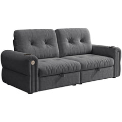 It is a multi-functional sofa, a 80.4-inch convertible sofa bed, and a 2-in-1 piece suitable for both sitting and lying down. Made of Sheneyron fabric, it is suitable for living rooms, bedrooms
