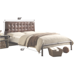 Brancaster Vintage Brown Top Grain Leather Queen Bed