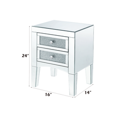 Noralie Mirrored, Faux Diamonds Accent Table (Assembled)