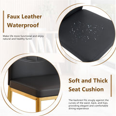 Set of 6 Black Dining Chairs, 37 inches High: Ergonomic PU Backrest, Combines Comfort and Style.Perfectly blends comfort and elegance, Injecting more comfort and style into dining time.