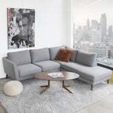 Benson Grey Fabric Sectional Sofa Right Facing Chaise