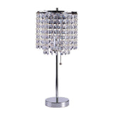 20.25" Tall Metal Table Lamp with Silver finish, Crystal Inspired Shade