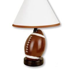 13.5" Tall Ceramic Table Lamp, Football Shaped, Linen Shade