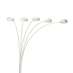 84" Tall Metal Floor Lamp with White finish and 5 adjustable Arch Arms