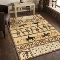 Tribes GC_YLS4009 Beige 2 ft. x 3 ft. Southwest Area Rug