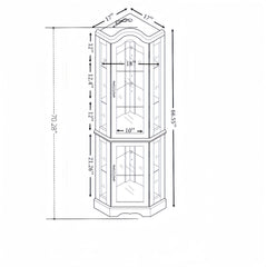 Lighted Corner Curio Cabinet with Tempered Glass Doors & Shelves - Elegant Oak Display Storage for Living Room & Bedroom Decor-DARK CHERRY