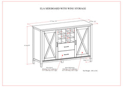 Ela - Sideboard with Wine Storage - Smoky Brown