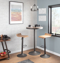 Dakota Industrial Adjustable Bar / Dinette Table in Antique and Brown by LumiSource