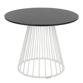 Canary Cosmo Contemporary Dining Table in White Metal and Black MDF by LumiSource