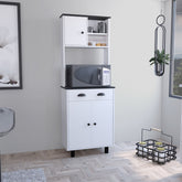 Salem Kitchen Pantry with 2 Cabinets, 2 Open Shelves, and Drawer