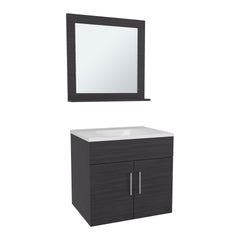 Blake Bathroom Mirror Cabinet with Two Interior Shelves, Wall-Mounted Storage Black