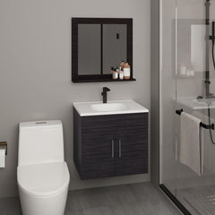 Blake Bathroom Mirror Cabinet with Two Interior Shelves, Wall-Mounted Storage Black