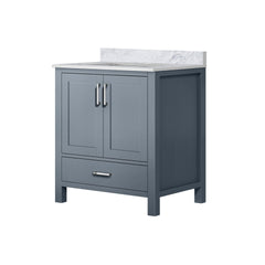 Dark Grey Bath Vanity 30 in. W x 22 in. D, with Carrara Marble Top