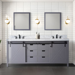 Dark Grey Double Bath Vanity 80 in. W x 22 in. D, and 30 in. Mirrors