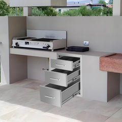 14"x20"x23" Three-layer Drawer cabinets for outdoor kitchens or courtyards