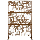 Outdoor & Indoor Privacy Screen Metal Privacy Screen 76" H×48" W, Freestanding Decorative Privacy Screen for Deck Balcony Patio, Privacy Fence Panels for Outside Lawn Garden PS114 BROWN