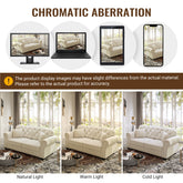 Velvet Ottoman to Combine with Single Seater Sofa, 2 Seater Sofa and 3 Seater Sofa, Suitable for Living Rooms, Apartments, Offices,Beige/White