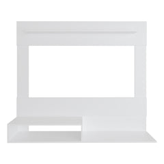 FM FURNITURE Irmo Wall-Mounted Entertainment Center with Shelves. White