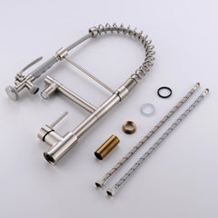 Commercial Kitchen Faucet Pull Down Sprayer Brushed Nickel,Single Handle Kitchen Sink Faucet