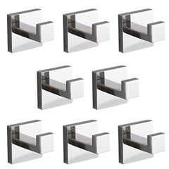 8 Pack Wall-Mounted Stainless Steel Bathroom Towel Hooks/Coat Hooks for Bathroom, Bedroom, Kitchen