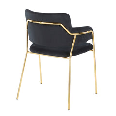 Napoli Contemporary Chair in Gold Metal and Black Velvet by LumiSource - Set of 2