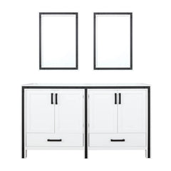 White Double Bath Vanity 60 in. W x 22 in. D, and 22 in. Mirrors