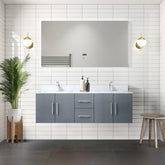 Dark Grey Double Bath Vanity 60 in. W x 22 in. D