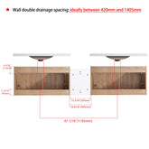 84" Wall-Mounted Bathroom Vanity With Sink and Side Cabinet, Soft Close Doors,00112IMO-00636IMOx2-0612GWH Combination Cabinet(KD-Packing)