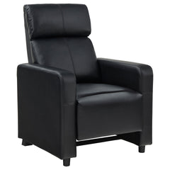 Warren Black Upholstered 5-seater Home Theater with 4 Wedge Consoles