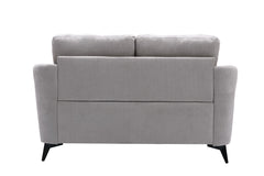 Carlotta 60"W Light Gray Woven Fabric Loveseat