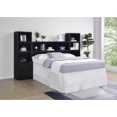 Geary Black 3-piece Queen Bedroom Set with Bookcase Headboard