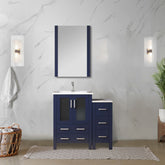 Navy Blue Bath Vanity 36 in. W x 18.25 in. D