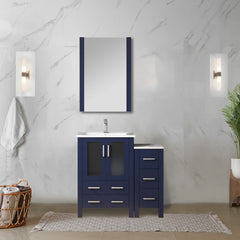 Navy Blue Bath Vanity 36 in. W x 18.25 in. D