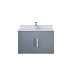 Dark Grey Bath Vanity 30 in. W x 22 in. D, Carrara Marble Top, and Faucet Set