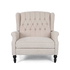 Push Back Recliner Chair Fabric Lounge Armchair Pushback Recliner with Rivet Decoration Wingback Single Sofa Chair with Padded Seat for Living Room, Bedroom 33.25D x 37.75W x 42.5H in