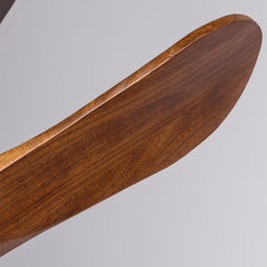 42" Solid Wood Ceiling Fan, Outdoor, 3 Blade, No Light, Walnut, for Patio Living Room Bedroom Porch, Remote Control, Water Resistant