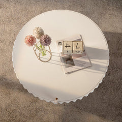 Round Fluted Storage Table with Lift-Off Lid, Sleek Texture, Perfect for Modern Living