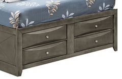 Sophisticated Gray King Storage Bed