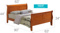 Louis Phillipe G3160A-QB Queen Bed , Oak