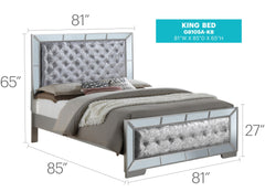 Sleek Silver Champagne Contemporary Bed