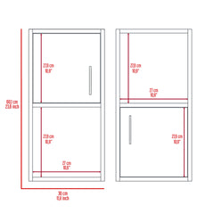 Oba 2-Pc Wall-Mounted Bathroom Medicine Cabinet with Open and Closed Storage