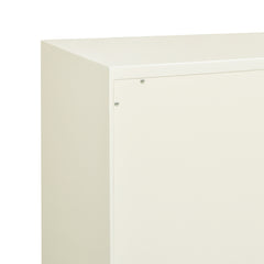Gemini 79" Sideboard Storage Buffet, White Lacquer Birchwood
