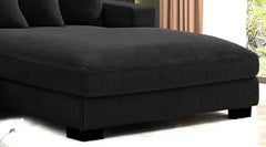 Luxe Oversized Two-Piece Left Facing Sectional Couches for Living Room, 102.4-Inch L Shaped Sofa with Chaise, Upholstered with Corduroy Fabric, Black