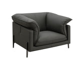 Tadi Black Top Grain Leather Chair